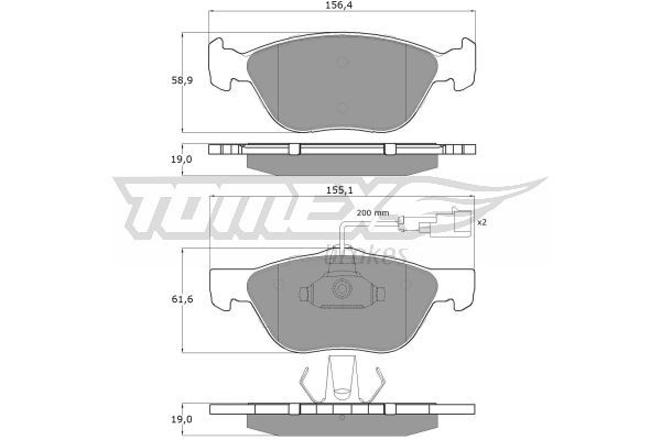 TOMEX BRAKES stabdžių trinkelių rinkinys, diskinis stabdys TX 11-84